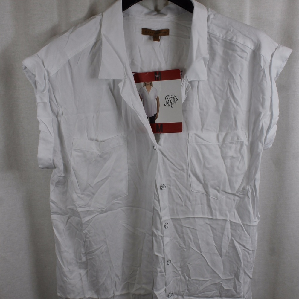 JACHS GIRLFRIEND WHITE BLOUSE TOP MEDIUM