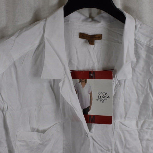 JACHS GIRLFRIEND WHITE BLOUSE TOP MEDIUM - Picture 2 of 3