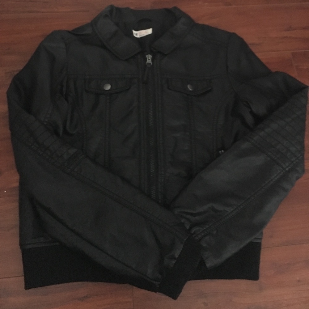 Black leather jacket