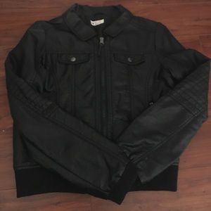 Black leather jacket