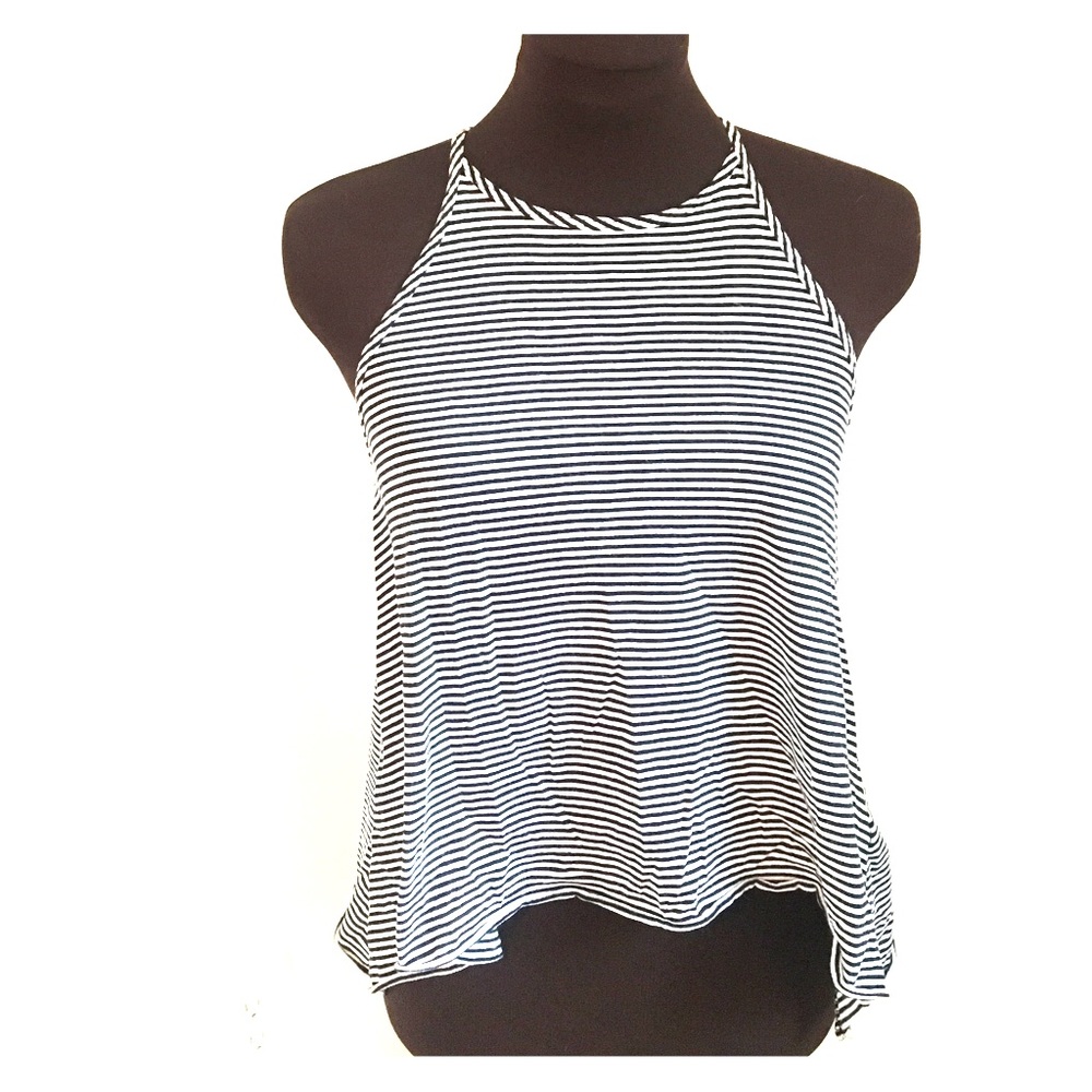 Hollister striped tank top with a high neck