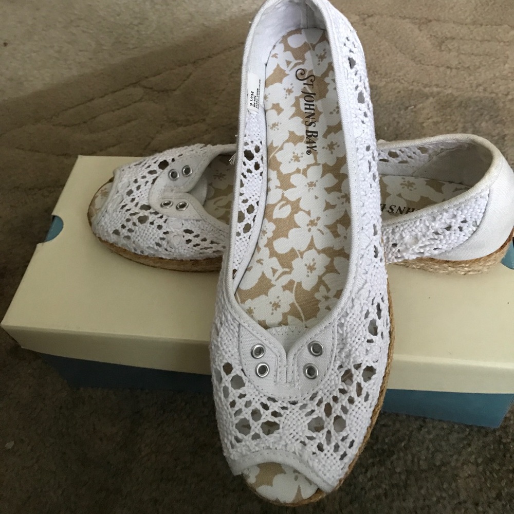 White knit St John's Bay shoes