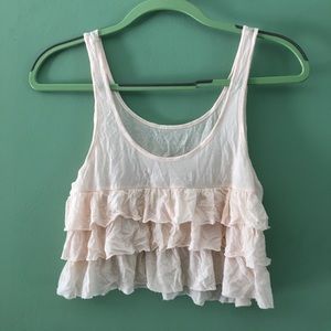 Free People ruffled crop tank