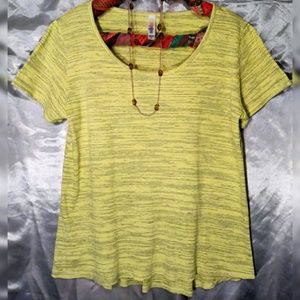 Lularoe classic yellow and grey shirt
