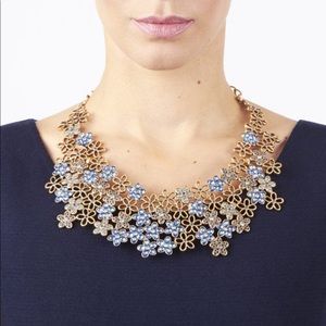 Oscar de la Renta floral crystal bib necklace
