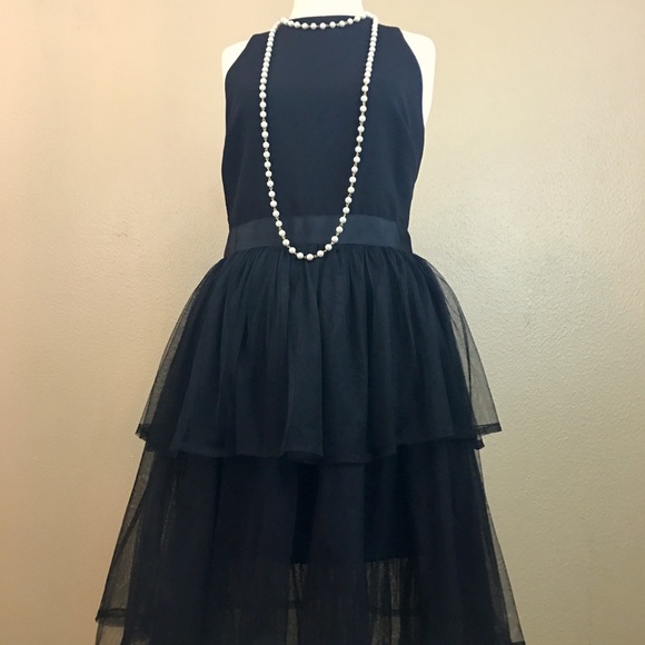 Black Layered Tulle Cocktail Dress - Picture 5 of 8