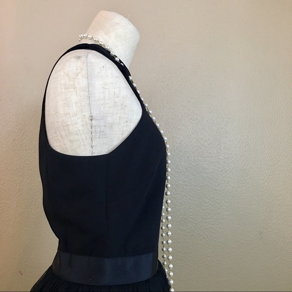 Black Layered Tulle Cocktail Dress - Picture 6 of 8