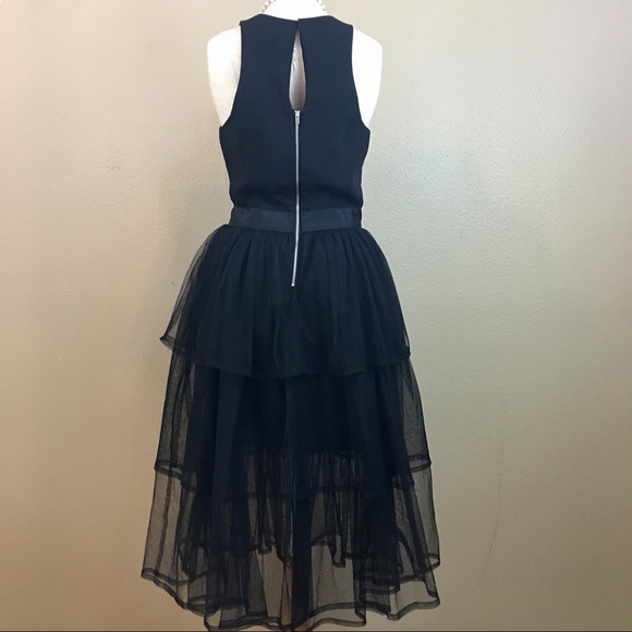 Black Layered Tulle Cocktail Dress - Picture 7 of 8