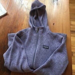 Girls Purple Patagonia Hooded Zip Up
