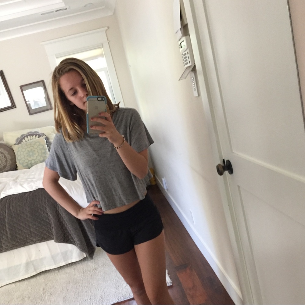 Gray crop top
