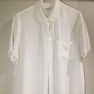 Madewell white silk blouse