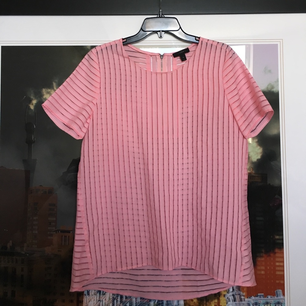 J Crew Oversized Hi Lo Striped Top