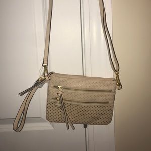 Jessica Simposon Clara Mini Crossbody - Taupe/Gold