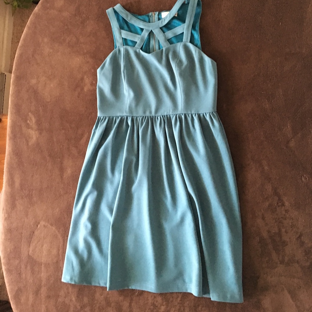 Mini dress. Aqua green.