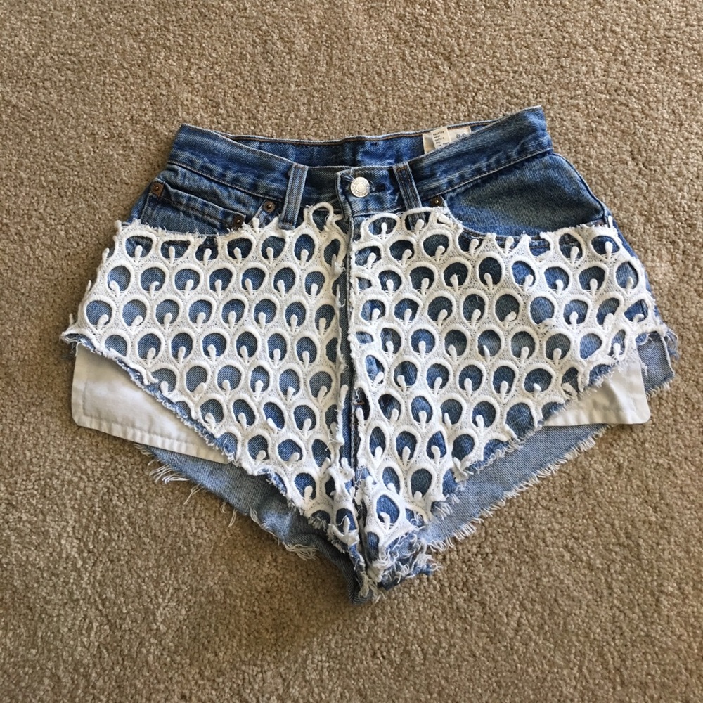 Levi's high waisted shorts w/ lace. Urban renewal.