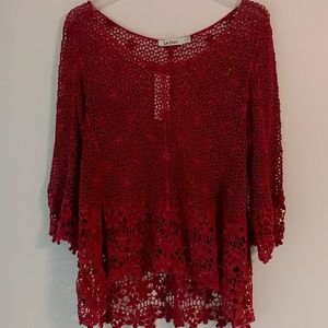 🚫SOLD🚫 🛎️ Crochet Top Dark Rose NWT