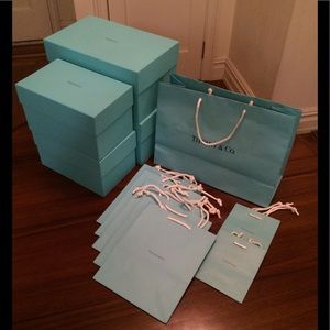 Tiffany & Co EMPTY Boxes, Bags. Lot of 11