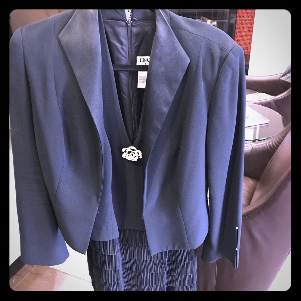 Daymor couture black gown with jacket size 10