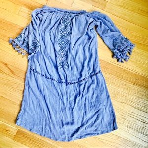 Tribal Off shoulder Blue Mini