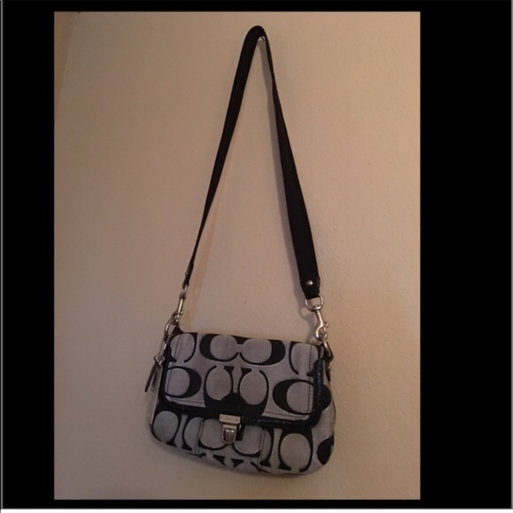 Grey and black coach Satchel
