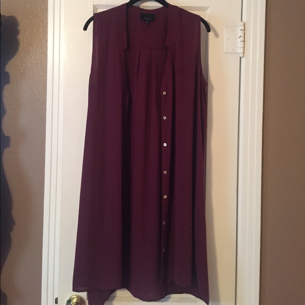 Purple Sleeveless Button-Down Chiffon Dress