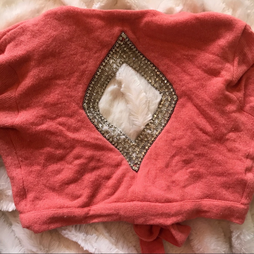 Sky wool long sleeve crop top