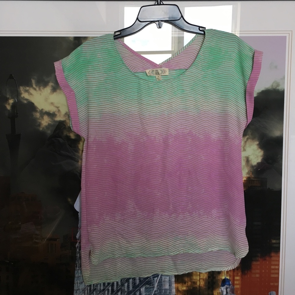 Pink Rose Hi Lo Zebra Print Top