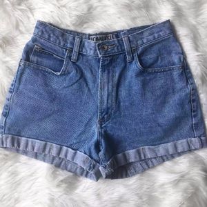 High- Waisted Denim Shorts