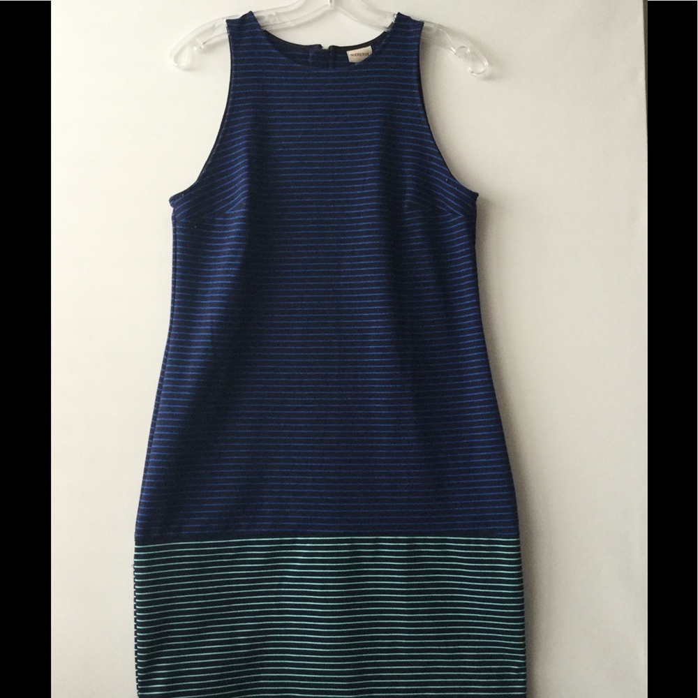 Cute blue,green and black stripe dress