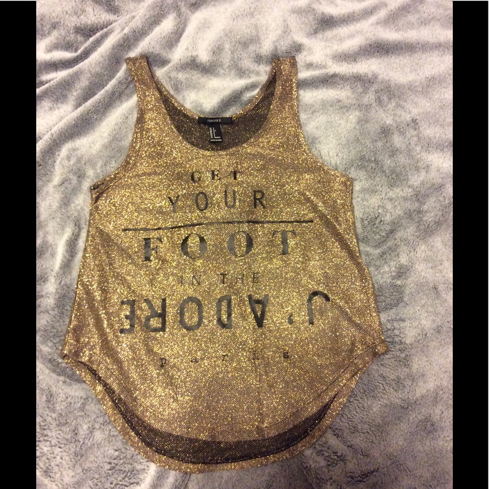 Forever 21 Gold shimmer tank