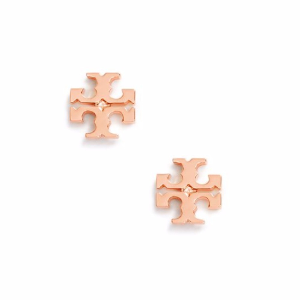 TORY BURCH LOGO STUD EARRING - Picture 1 of 7