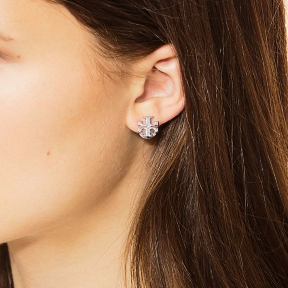 TORY BURCH LOGO STUD EARRING - Picture 3 of 7