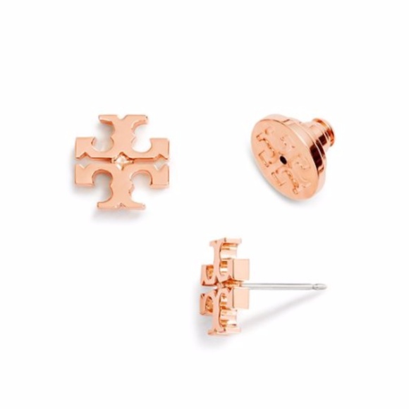 TORY BURCH LOGO STUD EARRING - Picture 2 of 7
