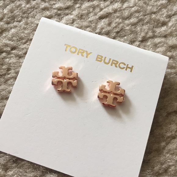TORY BURCH LOGO STUD EARRING - Picture 5 of 7