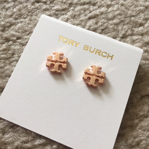 TORY BURCH LOGO STUD EARRING - Picture 6 of 7