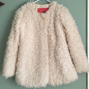 Ivory faux fur jacket