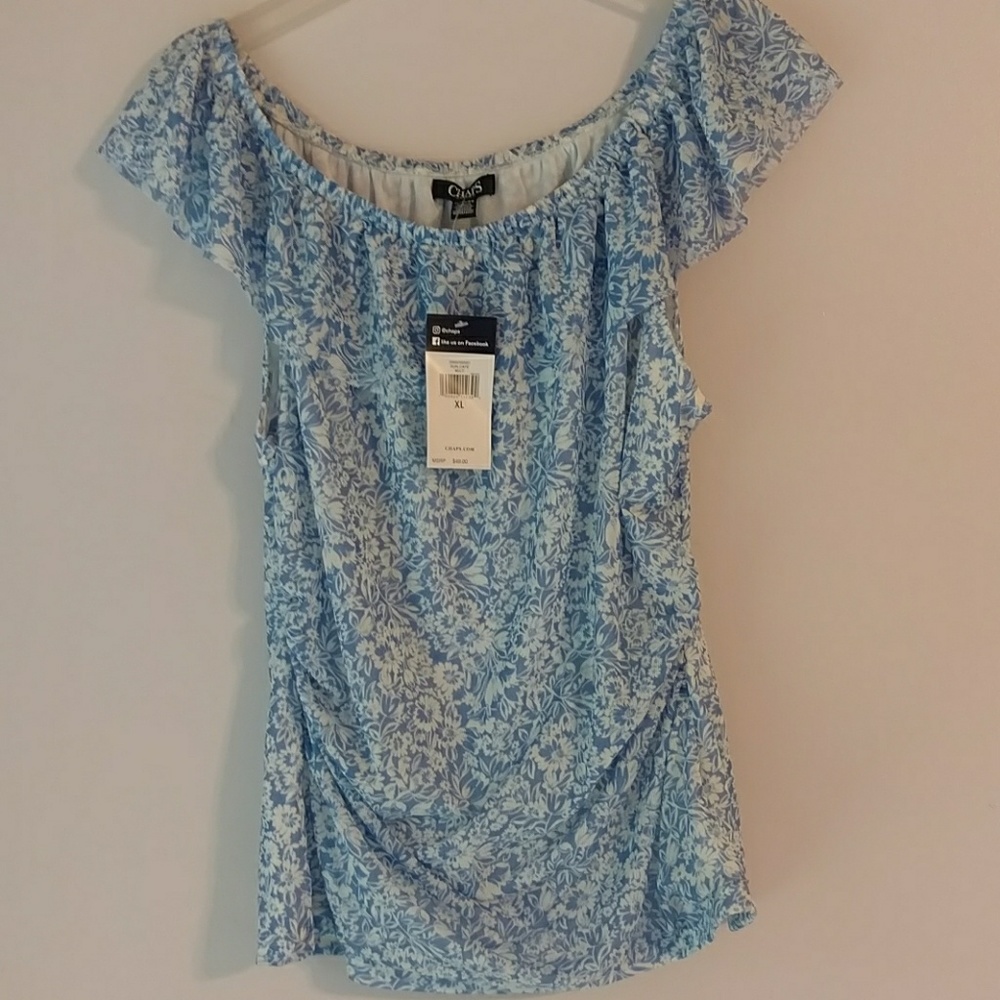 Chaps Blue floral top