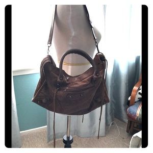 Authentic Balenciaga brown bag with dust cover