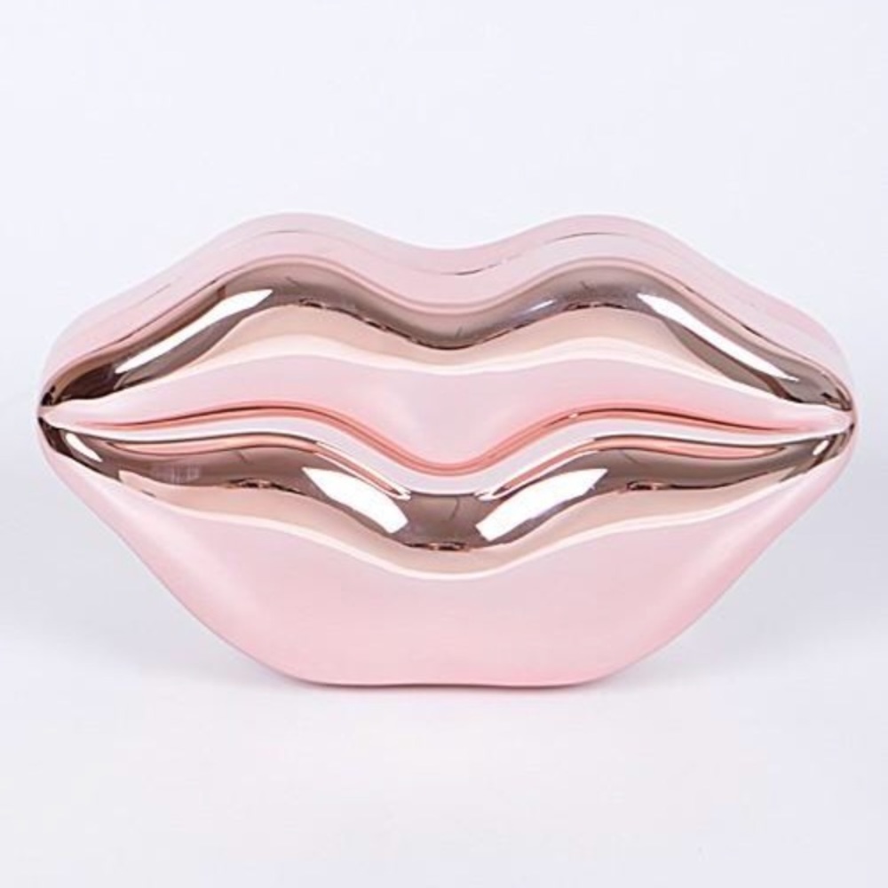Rose gold lips clutch