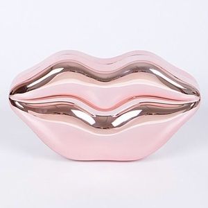 Rose gold lips clutch