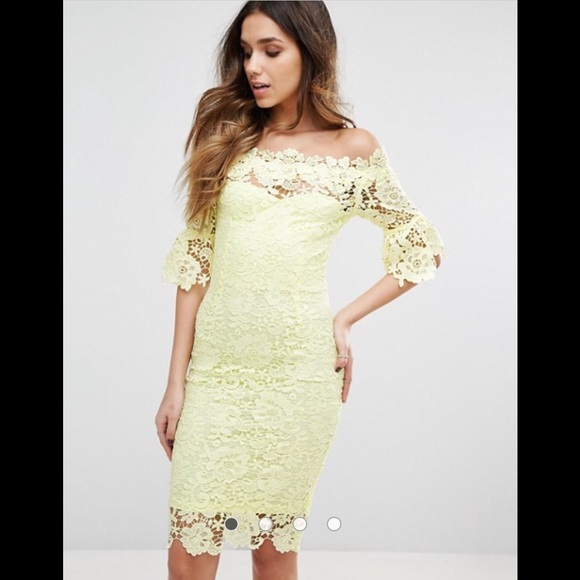 Asos Dresses & Skirts - Asos dress size 4 yellow lace dress