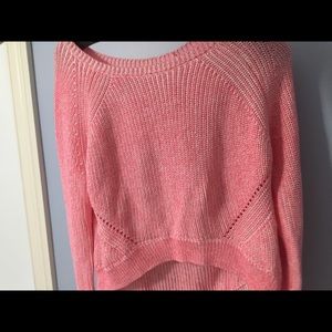 AQUA pink cropped sweater