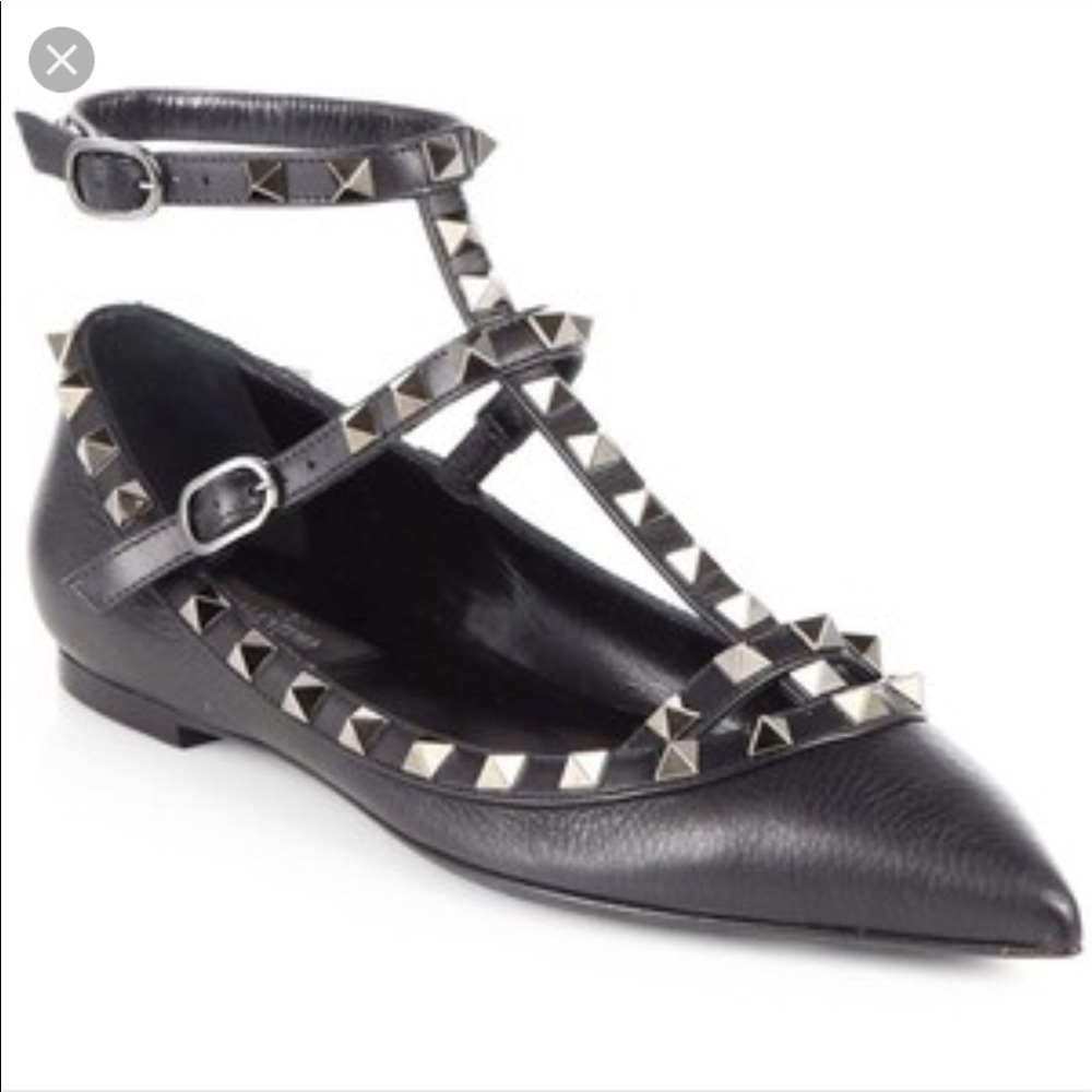 Valentino rockstud noir ballet flats size 39