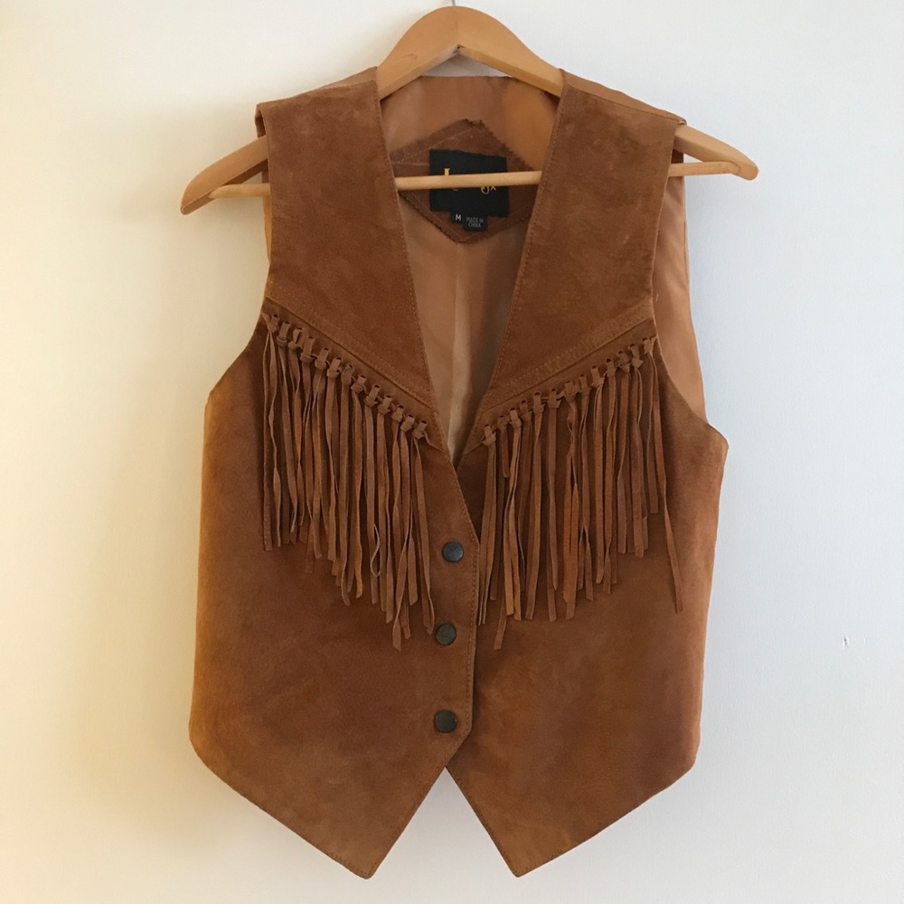 Learsi Vintage Boho Leather Fringe Vest