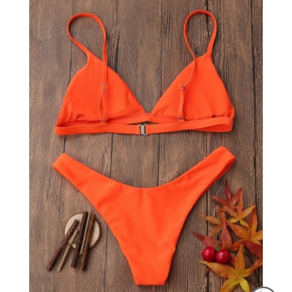 Cheeky High Waisted Orange bikini - Picture 2 of 6