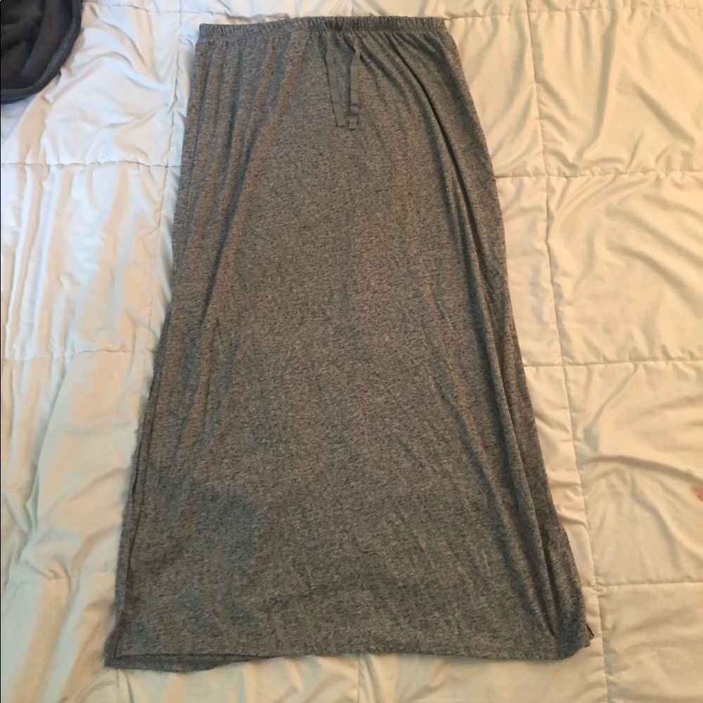 Gray maxi skirt with slits up the sides