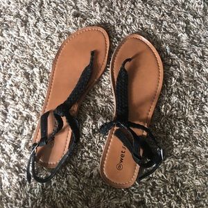 Black Braid Sandals