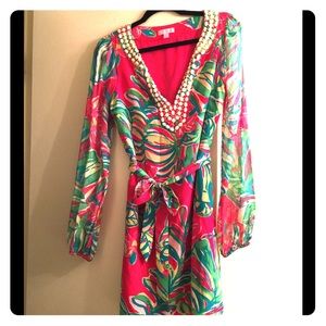 Lilly Pulitzer Beaded Neckline Tunic Dress
