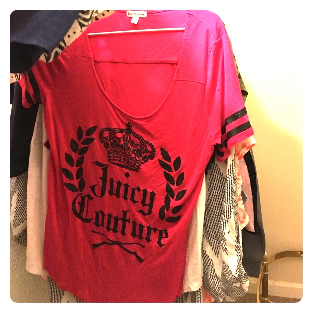 Juicy couture pink and sparkly black tee