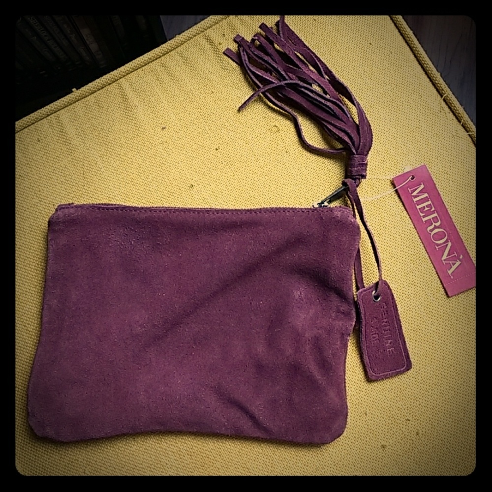 Suede maroon clutch/bag